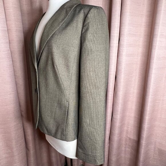 Ann Taylor Women 14 Blazer Brown  2-Button Tailored  Career Office Professional - Picture 3 of 11